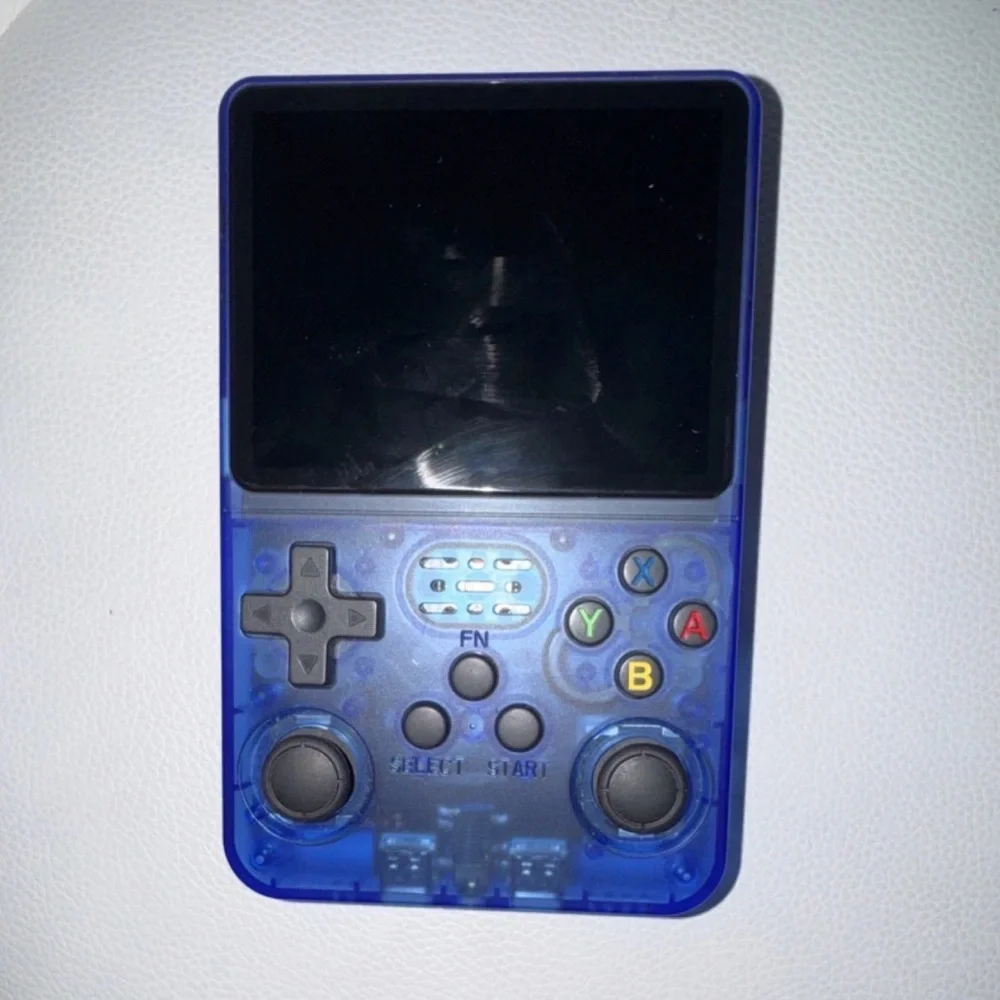 R36S Blue Handheld 64 GB Game Console Portable System (NEEDS A NEW SD card )